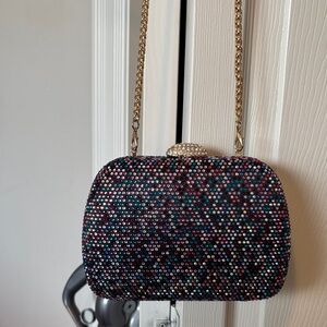 Jewel Badgley Mischka Beaded Clutch with Gold Chain